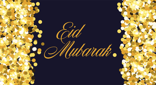 Gru&szlig; Eid Mubarak - Frohes Fest mit Goldglitter