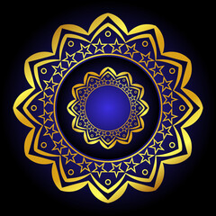 Mandala background design with golden color
