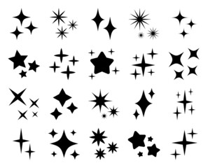 キラキラ　シルエット　セット　白黒