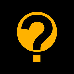 Question mark sign icon on black background. FAQ sign. Flat Art design. Vector illustration