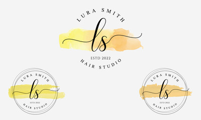 Hair studio logo or sign, woman with branches as hair