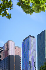 Fototapeta na wymiar Modern and beautiful office building in Melbourne. Vertical format