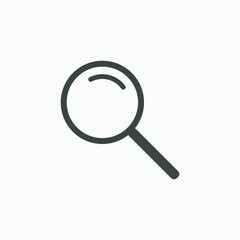 Loupe, magnifying glass, magnifier, zoom, search, glass, lens, find icon vector isolated	