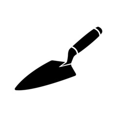 Trowel icon. Hand tool for spreading and smoothing mortar or plaster. Vector Illustration