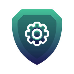 gear shield logo element design template icon