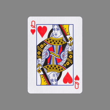 Queen of Hearts. Isolated on a gray background. Gamble. Playing cards.