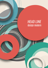 Bright abstract overlapping circles, lines. You can use for advertising, poster, template, business presentation. Vector