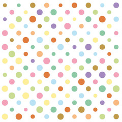 Polka dot pattern in pastel colors of different sizes