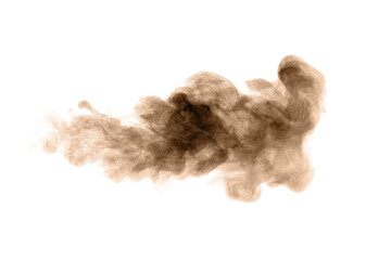 Brown dust powder explosion.	