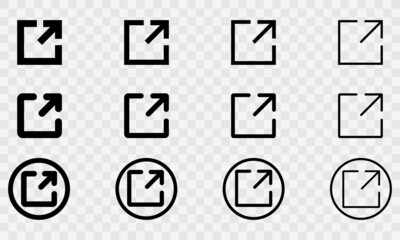 Set with share vector icons. Share line icons on transparent background. Vector 10 EPS.