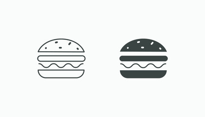 burger, hamburger, cheeseburger, fast food, sandwich icon vector symbol isolated