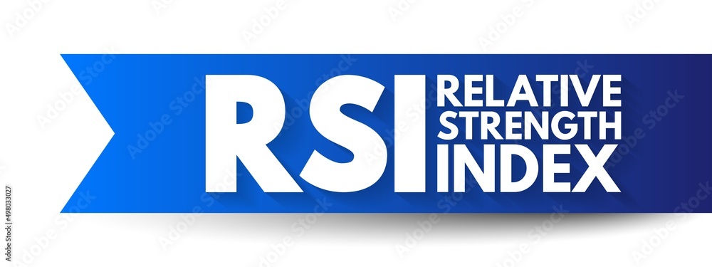 Poster rsi relative strength index - technical indicator used in the analysis of financial markets, acronym