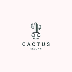 Cactus logo icon design template
