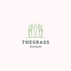 The grass logo icon design template