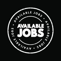 Available Jobs text stamp, concept background
