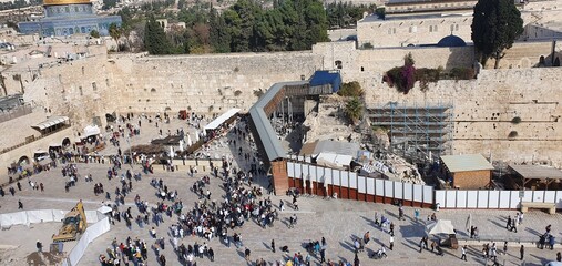 panorama of the western wall in Jerusalem 