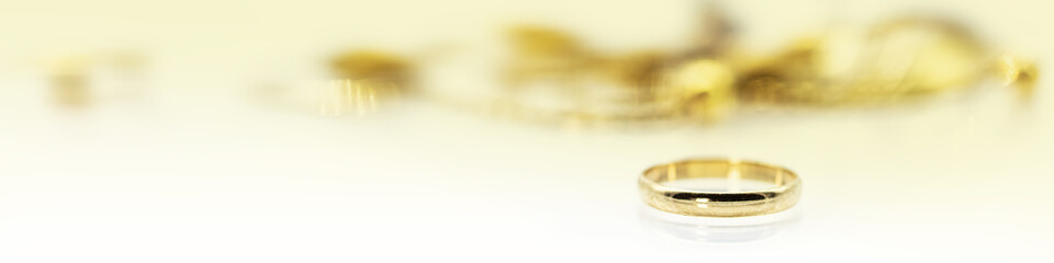 banner or header with gold jewelry and coins