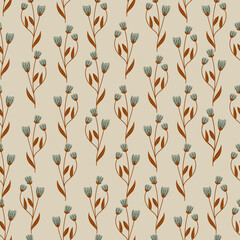 Blooming midsummer floral seamless pattern. Plant background for fashion, wallpapers, print, fabric, printing, textile, surface pattern design, Trendy floral design, perfect for fashion and decoration