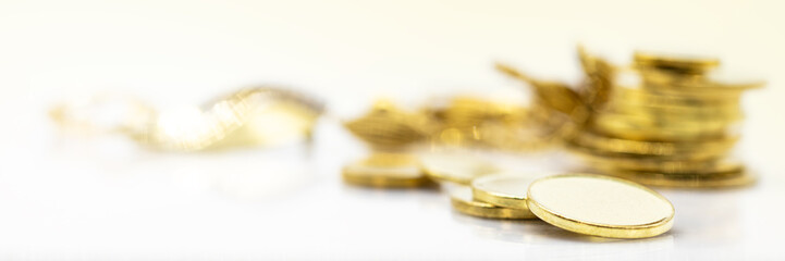 banner or header with gold coins and jewelry
