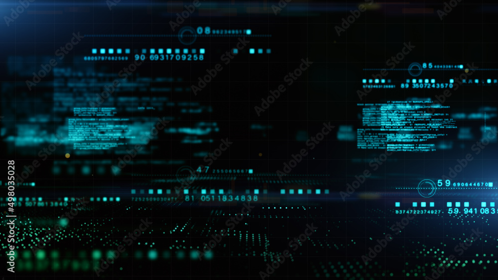 Poster Digital Cyberspace and Digital Data Network Connections. High Speed Connection and Big Data Analysis, Technology Environment Digital Matrix Abstract Background. 3d Rendering