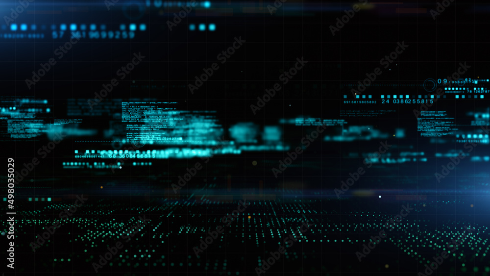 Poster Digital Cyberspace and Digital Data Network Connections. High Speed Connection and Big Data Analysis, Technology Environment Digital Matrix Abstract Background. 3d Rendering