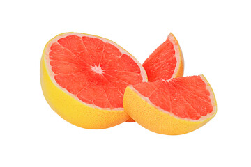 Fototapeta na wymiar grapefruit slices isolated on white background 