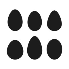 Easter egg collection silhouettes. Isolated vector icon. Cutting template for different oval shapes.