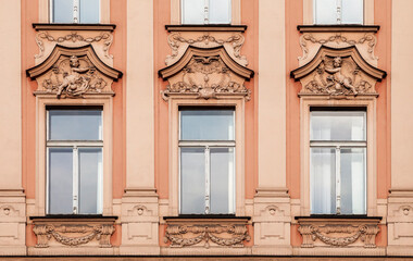 Windows of an old building, Prague