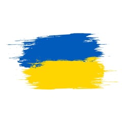 Ukraine flag grunge brush lines