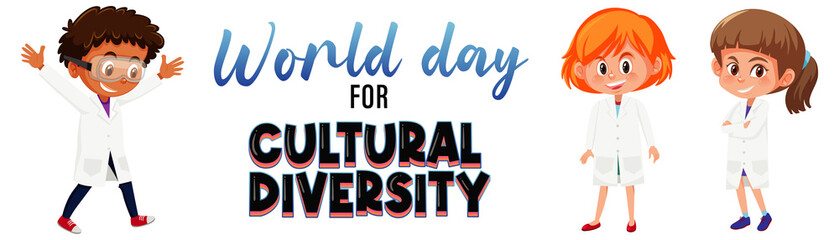 Poster design for world day cultural diversity with kids