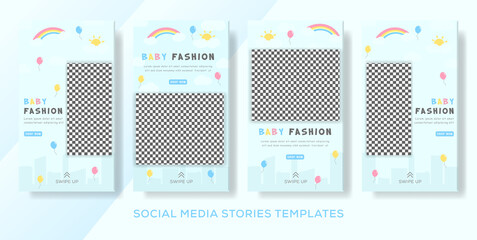 Kids banner template for fashion sale post. premium vector