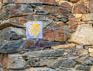 Road sign of Camino de Santiago