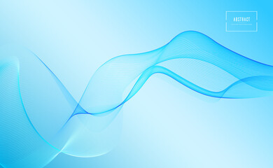 Abstract flowing waves Vector background. Blue banner template