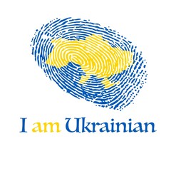 Fingerprint Ukrainian text background