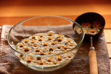 phytotherapy, sauna, daisies in a bowl accessories daisy herbs