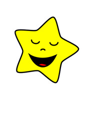smiley star with eyes