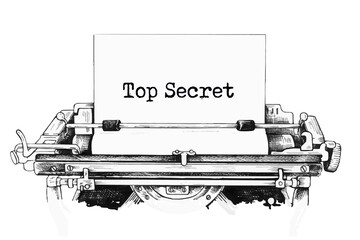 Top Secret on an old typewriter in genuine typescript.
