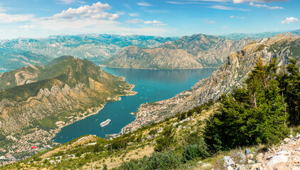 View of bay of Kotor in Montenegro