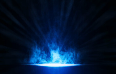 Cold blue smoke / fire background for product images or renders. 