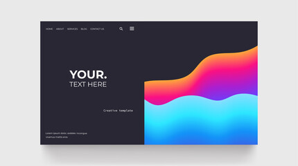 Futuristic landing page template for web page