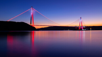 Fototapeta na wymiar after sunset, Yavuz Sultan Selim Bridge