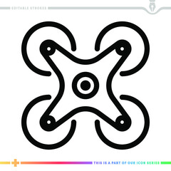 Line icon for drone pilots illustrations with editable strokes. This vector graphic has customizable stroke width.