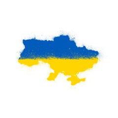 Ukrainian national color map ink blots
