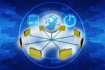 3d illustration of Data sharing concept