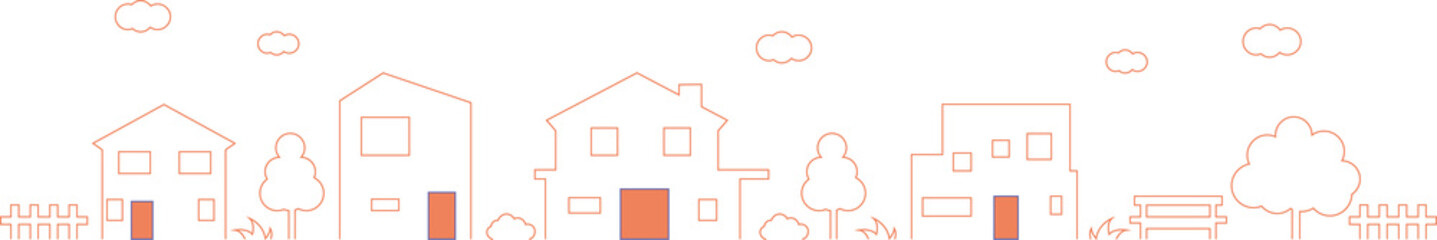 街並みのイラストの背景・パーツ素材　アイコン　ベクター