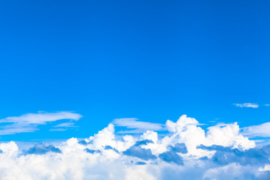 Above Overcast Sky / Cloudscape and blue atmosphere sky thereover (copy space)
