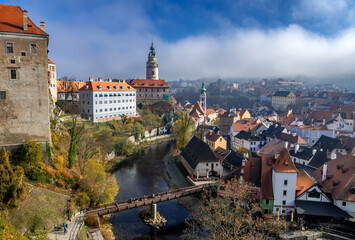 Obraz premium Historic City Of Cesky Krumlov In The Czech Republic In Europe
