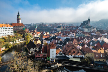 Obraz premium Historic City Of Cesky Krumlov In The Czech Republic In Europe