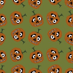 Halloween seamless pumpkin pattern for fabrics and textiles and packaging and gifts and cards and linens and kids