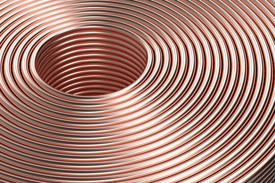 Roll of copper wire or bronze cable